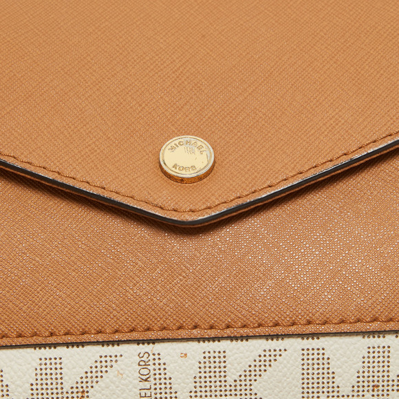 MICHAEL MICHAEL KORS Beige/Brown Signature Coated Canvas and Leather Greenwhich - Picture 5 of 8